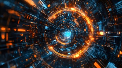 Fototapeta premium Digital technology and science background. 