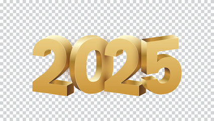 Happy New Year 2025 Shiny background with vector New Year 2025 text design. New year 2025 vector design with realistic 3D numbers.
