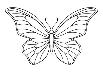 Continuous Line Art of a Butterfly Wing Pattern – Elegant Minimalist Vector