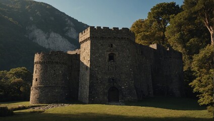 A vibrant archer tower amid a bustling village adds charm and allure