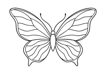 Continuous Line Art of a Butterfly Wing Pattern – Elegant Minimalist Vector