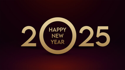 Happy New Year 2025 Shiny background with vector New Year 2025 text design. New year 2025 vector design with realistic 3D numbers.
