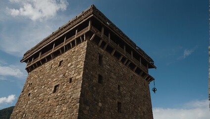A vibrant archer tower in the heart of the city