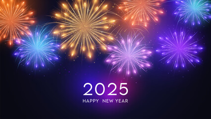 Happy New Year 2025 Shiny background with vector New Year 2025 text design. New year 2025 vector design with realistic 3D numbers.
