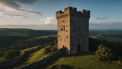 A whimsical archer tower in a lush garden invites exploration