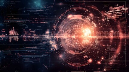 Digital technology and science background. 