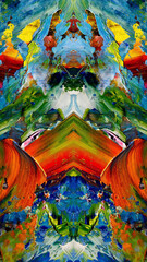 Abstract background art . Ethnic pattern. Mixtures of oil paint. Trendy hand painting canvas. Wall decor and Wall art prints Idea. 3D Texture. Art object