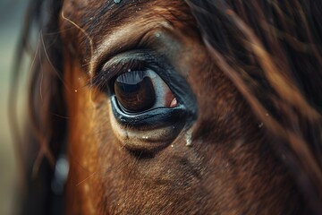 Close-Up of a Horse's Eye Capturing Its Depth and Beauty
