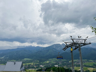ski lift at the ski resort in summer. in Zakopane in the Tatra Mountains. Poland