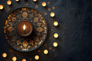 Intricate Diya Arrangement for Enchanting Diwali Celebration