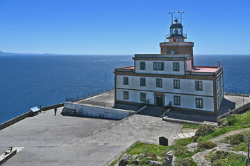 Capo e Faro di Finisterre e fine del Cammino di Santiago di Compostela, provincia di coru&ntilde;a, galizia, spagna, 