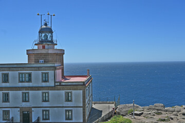 Capo e Faro di Finisterre e fine del Cammino di Santiago di Compostela, provincia di coruña,...