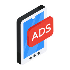 Unique design icon of mobile video ad

