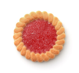 Top view of cherry jam cookie
