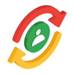 Perfect design icon of employee replacement 

