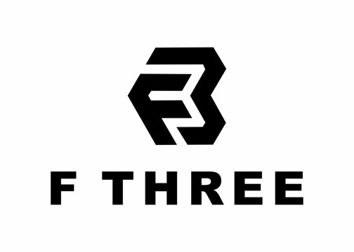 letter f three logo, design, vector, illustration, creative icon, template