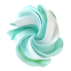 Abstract pastel swirl sculpture on white background displaying fluid, artistic design concept.