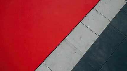 Fototapeta premium A minimalist red diagonal background with smooth textures and clean lines, creating a dynamic abstract look.