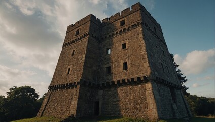 An elegant archer tower framed by blooming gardens enhances the area&rsquo;s natural beauty