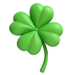 Cartoon Four-Leaf Clover with Smiling Face
