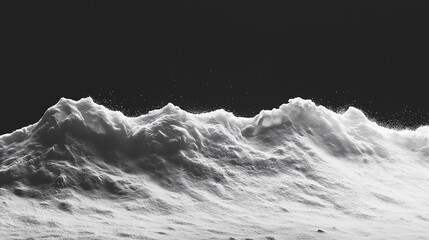 White Snowdrift isolated. Night snow landscape decoration, frozen hills. Snow covered hill. Empty snow banks field. background.