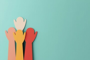 Obraz premium Community standing for human rights, fostering integration and shared humanity, flat design illustration