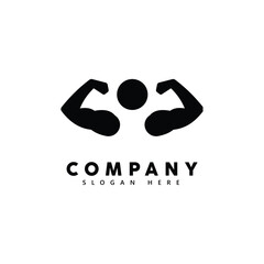 Muscular Arm Silhouette Fitness Logo