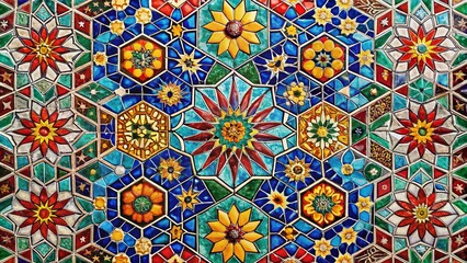 Colorful Mosaic Seamless Pattern Tile Graphic for Vibrant Home Decor and Art Projects