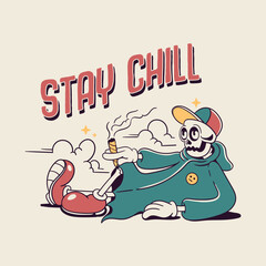 illustration of the grim reaper smoking casually