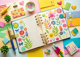 Colorful Paper Note Diary Stickers for Creative Journaling and Planning
