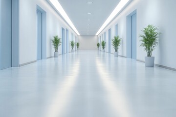 Fototapeta premium Corporate sustainability initiatives featuring innovative office layouts, sleek contemporary styles, and calming shades of blue create an inviting and productive work environment.