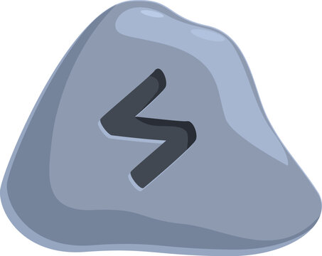 Cartoon style illustration featuring the sowilo rune, an ancient germanic symbol representing the sun and its power