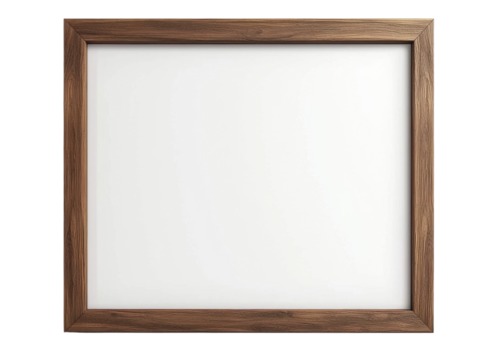 A simple wooden picture frame showcases a blank canvas, ideal for artistic expression or personal photos.