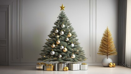 "Eco-Friendly Tree with Dry Branches and Recycled Lights"
