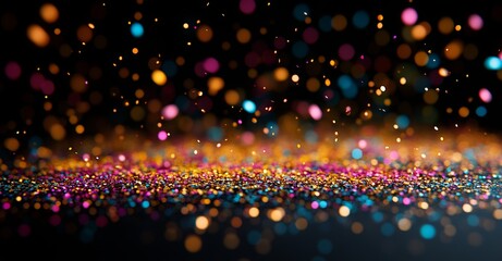 3D neon rendered background with geometric elements and particles. Perfect for night party posters or banners.