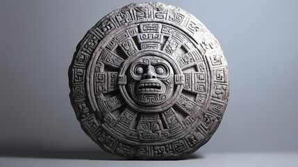 Obraz premium Detailed illustration of an aztec sun stone (calendar stone). Aztec Sun Stone. Illustration