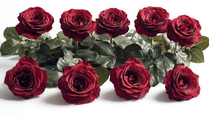 Fototapeta premium elegant arrangement of isolated red roses showcasing their rich hues and velvety textures symbolizing love and passion perfect for romantic occasions or artistic inspirations