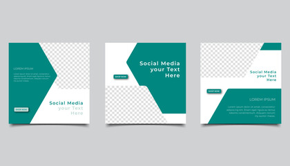 Set of Editable minimal square banner template. suitable for social media post and web internet ads. Vector illustration with photo design