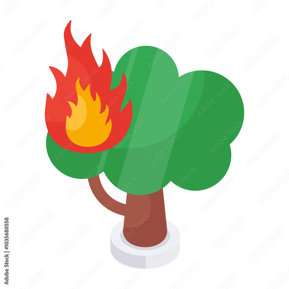 Wall mural Editable design icon of forest fire

