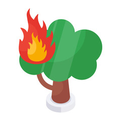 Editable design icon of forest fire

