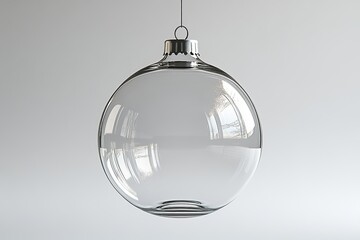 Ball with ribbon and bow. Ball with ribbon and bow. New year decoration element. White pearl balloon. Festive christmas tree toy.