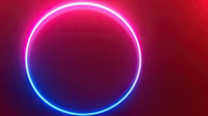 Obraz premium Neon circle, vibrant colors on dark background