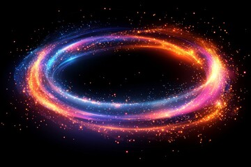 Obraz premium There are sparkling stars adorning the neon frame.