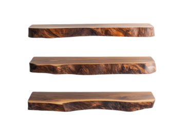 Stylish Floating Shelves Isolated on a Clean transparent Background for Modern Interior Design Inspiration and Home Decor