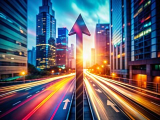 Fototapeta premium Diagonal Arrow Icon Conceptual Photography for Direction and Movement