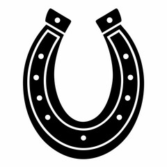 Horseshoe icon, Good luck symbol, Horseshoe vector silhouette 