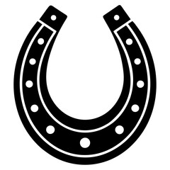 Horseshoe icon, Good luck symbol, Horseshoe vector silhouette 