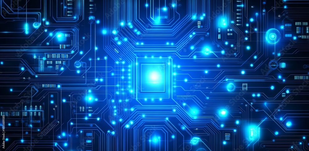 Poster a futuristic blue background is used to depict data wireframe waveforms and concepts related to digi