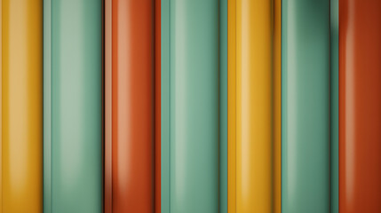 A row of books with a colorful stripe on the side