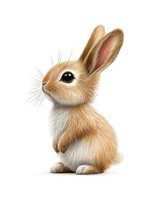 Obraz premium Cute rabbit, white isolate background